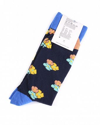 Носки мужские Happy Socks Combed Cotton Flower Royal