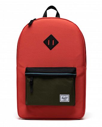 Рюкзак водоотталкивающий с карманом для 15 ноутбука Herschel Heritage Chili/Black/Ivy Green/Storm Bl