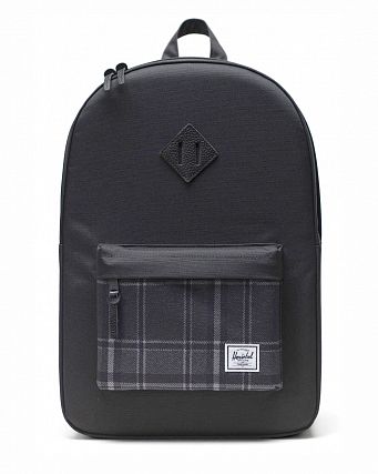 Рюкзак водоотталкивающий с карманом для 15 ноутбука Herschel Heritage Black Grayscale Plaid