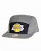 Бейсболка 5 панелей Mitchell and Ness Los Angeles Lakers Grey Yellow