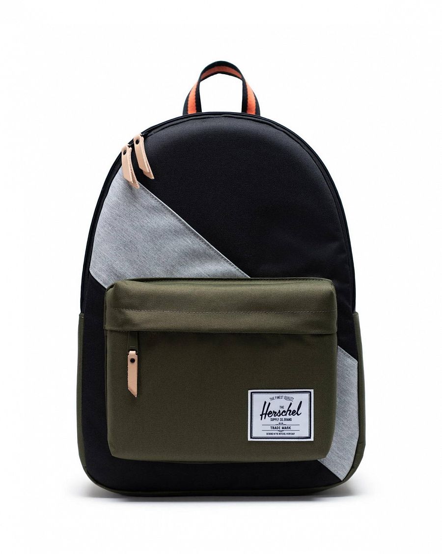 Рюкзак водоотталкивающий для ноутбука 15 дюймов Herschel Classic XL Black Ivy Green Light Grey отзывы